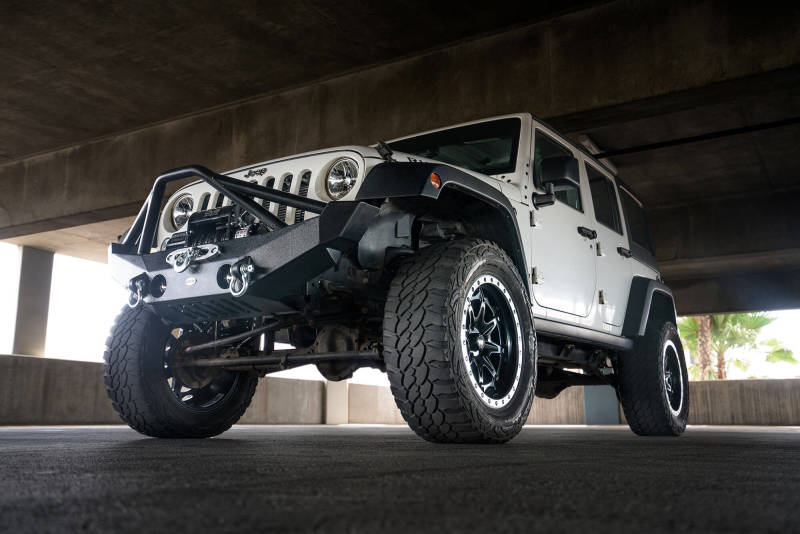 DV8 Offroad 07-18 Jeep Wrangler JK/JL FS-12 Mid Length Steel Front Bumper w/ Fog Lights