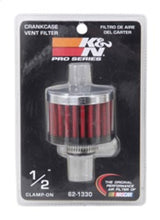 Cargar imagen en el visor de la galería, K&amp;N Clamp On Rubber Base Crankcase Vent Filter 0.5in Flange ID 2in OD 1.5in Height