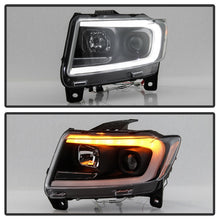 Cargar imagen en el visor de la galería, Spyder 11-13 Jeep Grand Cherokee - Light Bar Proj Headlights - Halo Model - Blk - PRO-YD-JGC11-LB-BK