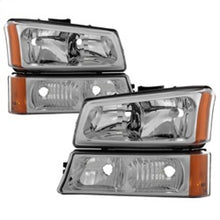 Cargar imagen en el visor de la galería, Xtune Chevy Silverado 2500HD 03-06 Crystal Headlights w/ Bumper Lights Chrome HD-JH-CSIL03-AM-C-SET