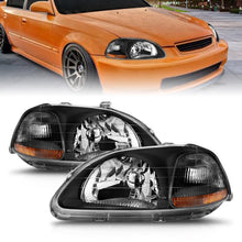 Cargar imagen en el visor de la galería, ANZO 1996-1998 Honda Civic Crystal Headlights Black