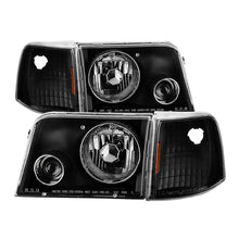 Cargar imagen en el visor de la galería, Xtune Ford Ranger 93-97 Projector Headlights w/ Corner Lights Black PRO-JH-FR93-SET-BK