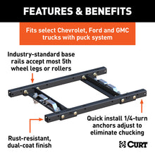 Load image into Gallery viewer, Curt OEM Puck System 5th Wheel Adapter w/ Standard Rails for GM