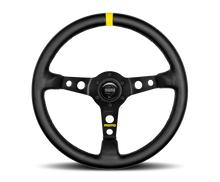 Cargar imagen en el visor de la galería, Momo MOD07 Steering Wheel 350 mm -  Black Leather/Black Spokes/1 Stripe