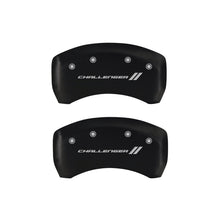 Cargar imagen en el visor de la galería, MGP 4 Caliper Covers Engraved Front &amp; Rear With stripes/Challenger Red finish silver ch