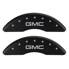 Cargar imagen en el visor de la galería, MGP 4 Caliper Covers Engraved Front &amp; Rear GMC Red finish silver ch