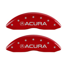 Cargar imagen en el visor de la galería, MGP 4 Caliper Covers Engraved Front Acura Engraved Rear MDX Red finish silver ch