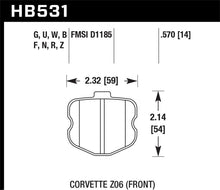 Cargar imagen en el visor de la galería, Hawk 06-10 Chevy Corvette (OEM Pad Design) Front Ceramic Street Brake Pads