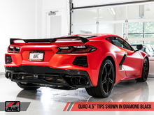 Cargar imagen en el visor de la galería, AWE Tuning 2020 Chevrolet Corvette (C8) Touring Edition Exhaust - Quad Diamond Black Tips