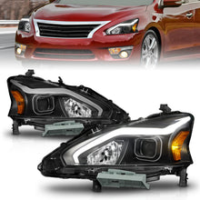 Cargar imagen en el visor de la galería, ANZO 13-15 Nissan Altima (w/o Factory HID Bulbs) Projector Headlights - w/ Light Bar Black Housing