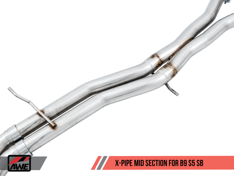 AWE Tuning Audi B9 S5 Sportback Track Edition Exhaust - Non-Resonated (Black 90mm Tips)