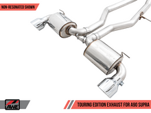 Cargar imagen en el visor de la galería, AWE 2020 Toyota Supra A90 Non-Resonated Touring Edition Exhaust - 5in Chrome Silver Tips