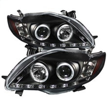 Cargar imagen en el visor de la galería, Spyder Toyota Corolla 09-10 Projector Headlights LED Halo DRL Blk High H1 Low H1 PRO-YD-TC09-DRL-BK