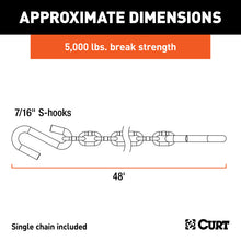 Load image into Gallery viewer, Curt 48in Safety Chain w/2 S-Hooks (5000lbs Clear Zinc Packaged)