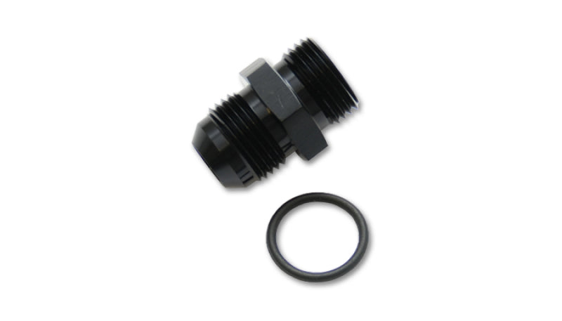 Vibrant -3AN Male Flare to -4 ORB Male Straight Adapter w/O-Ring - Anodized Black