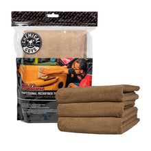 Cargar imagen en el visor de la galería, Chemical Guys Workhorse Professional Microfiber Towel - 16in x 16in - Tan - 3 Pack