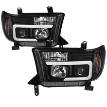 Load image into Gallery viewer, Spyder 08-13 Toyota Sequoia Projector Headlights - Light Bar DRL - Black PRO-YD-TTU07V2-LB-BK