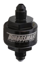 Cargar imagen en el visor de la galería, Turbosmart Billet Turbo Oil Feed Filter w/ 44 Micron Pleated Disc AN-3 Male Inlet - Black