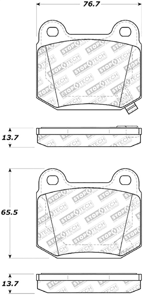 StopTech 03-06 Mitsubishi Evolution Street Performance Rear Brake Pads