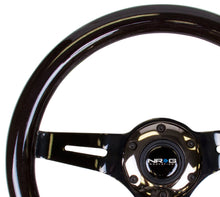 Cargar imagen en el visor de la galería, NRG Classic Wood Grain Steering Wheel (310mm) Black w/Black Chrome 3-Spoke Center