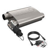 QTP 2.5in Weld-On 304SS Reverse Screamer Muffler w/Bolt-On QTEC Electric Cutout