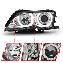 Cargar imagen en el visor de la galería, ANZO 2002-2005 BMW 3 Series E46 Projector Headlights w/ Halo Chrome