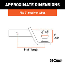 Cargar imagen en el visor de la galería, Curt Fusion Ball Mount w/2in Ball (2in Shank 7500lbs 4in Drop)