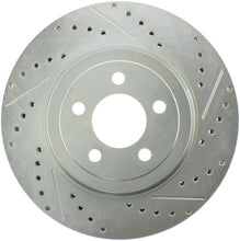 Cargar imagen en el visor de la galería, StopTech Select Sport 10-14 Dodge Challenger Drilled and Slotted Front Left Brake Rotor