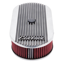 Cargar imagen en el visor de la galería, Edelbrock Air Cleaner Elite II Oval Single 4-Bbl Carb 2 5In Red Element Polished