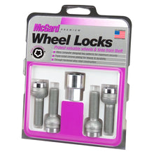 Cargar imagen en el visor de la galería, McGard Wheel Lock Bolt Set - 4pk. (Radius Seat) M14X1.5 / 17mm Hex / 26.7mm Shank Length - Chrome