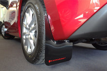 Cargar imagen en el visor de la galería, Rally Armor 14-18 Mazda3 Black UR Mud Flap w/White Logo