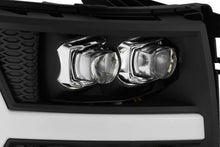 Cargar imagen en el visor de la galería, AlphaRex 07-13 Chevy 1500HD NOVA LED Proj Headlights Plank Style Matte Blk w/Activ Light/Seq Signal