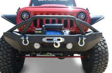 Cargar imagen en el visor de la galería, DV8 Offroad 07-18 Jeep Wrangler JK/JL FS-14 Mid Length Steel Front Bumper w/ Fog Lights &amp; LED Lights