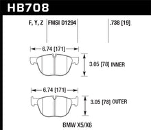Cargar imagen en el visor de la galería, Hawk 07-16 BMW X5 / 08-16 BMW X6 LTS Street Front Brake Pads