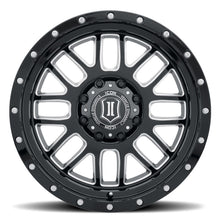 Cargar imagen en el visor de la galería, ICON Alpha 20x9 8x6.5in 19mm Offset 5.75in BS Gloss Black Milled Spokes Wheel