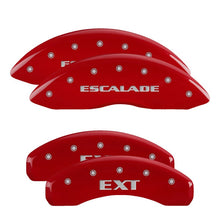 Cargar imagen en el visor de la galería, MGP 4 Caliper Covers Engraved Front Cadillac Engraved Rear ATS Red finish silver ch