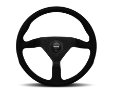 Cargar imagen en el visor de la galería, Momo Montecarlo Alcantara Steering Wheel 350 mm - Black/Black Stitch/Black Spokes