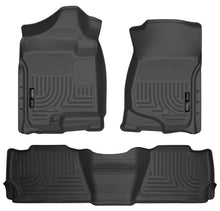 Cargar imagen en el visor de la galería, Husky Liners 07-13 GM Escalade ESV/Avalanche/Suburban WeatherBeater Black Front/2nd Row Floor Liners