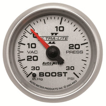 Cargar imagen en el visor de la galería, Autometer Ultra-Lite II 52mm 30 PSI Mechanical Boost Gauge