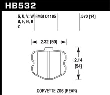 Cargar imagen en el visor de la galería, Hawk 06-10 Chevy Corvette (OEM Pad Design) Rear HP+ Street Brake Pads