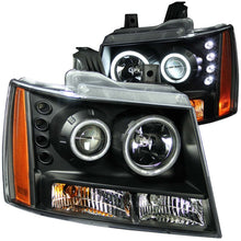 Cargar imagen en el visor de la galería, ANZO 2007-2013 Chevrolet Avalanche Projector Headlights w/ Halo Black (CCFL)