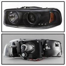 Cargar imagen en el visor de la galería, Spyder GMC Sierra 1500/2500/3500 99-06 Projector Headlights LED Halo LED Black PRO-YD-CDE00-HL-BK