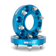 Load image into Gallery viewer, Mishimoto Borne Off-Road Wheel Spacers - 6x139.7 - 78.1 - 25mm - M14x1.5 - Blue