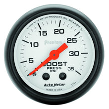 Cargar imagen en el visor de la galería, Autometer Phantom 52mm 35 PSI Mechanical Boost Gauge