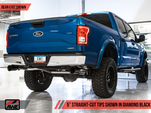 Load image into Gallery viewer, AWE Tuning 2015+ Ford F-150 0FG Dual Exit Performance Exhaust System w/5in Diamond Black Tips