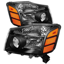 Cargar imagen en el visor de la galería, Xtune Nissan Titan 04-14 / Armada 04-07 OEM Amber Head Lights Set Black HD-JH-NTI04-AM-BK