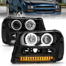 Cargar imagen en el visor de la galería, ANZO 2002-2009 Chevrolet Trailblazer Projector Headlights w/ Halo Black