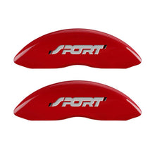 Cargar imagen en el visor de la galería, MGP 4 Caliper Covers Engraved Front &amp; Rear No bolts/Sport Red finish silver ch