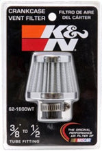 Cargar imagen en el visor de la galería, K&amp;N 2in Base OD x .375in Flange ID x 1.75in H Rubber Base Crankcase Vent Filter - White