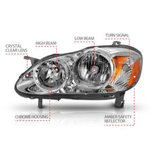 Cargar imagen en el visor de la galería, ANZO 2005-2008 Toyota Corolla Crystal Headlight Chrome Amber